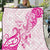 Breast Cancer Awareness Quilt Ribbon Polynesian Pattern White Version