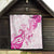 Breast Cancer Awareness Quilt Ribbon Polynesian Pattern White Version