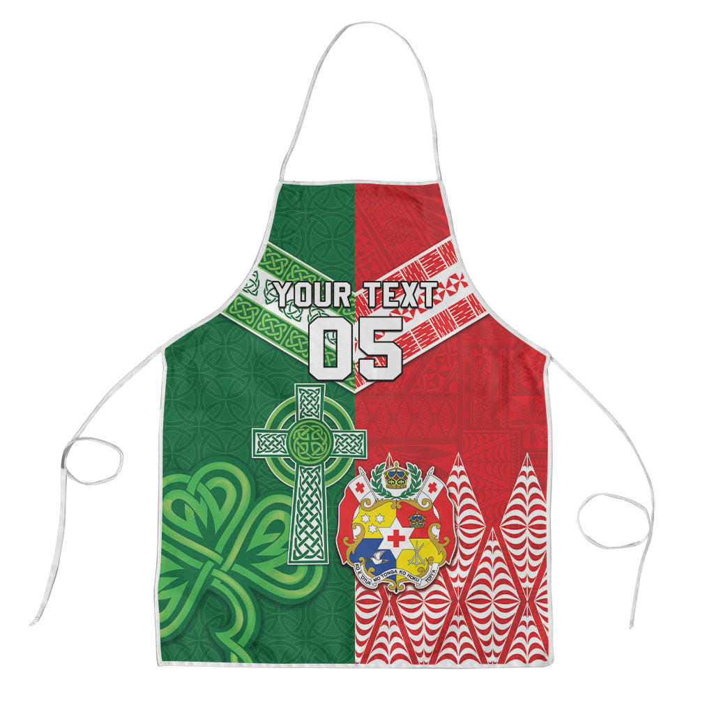 Tonga Ireland Rugby Custom Apron Ikale Tahi With Shamrocks Together
