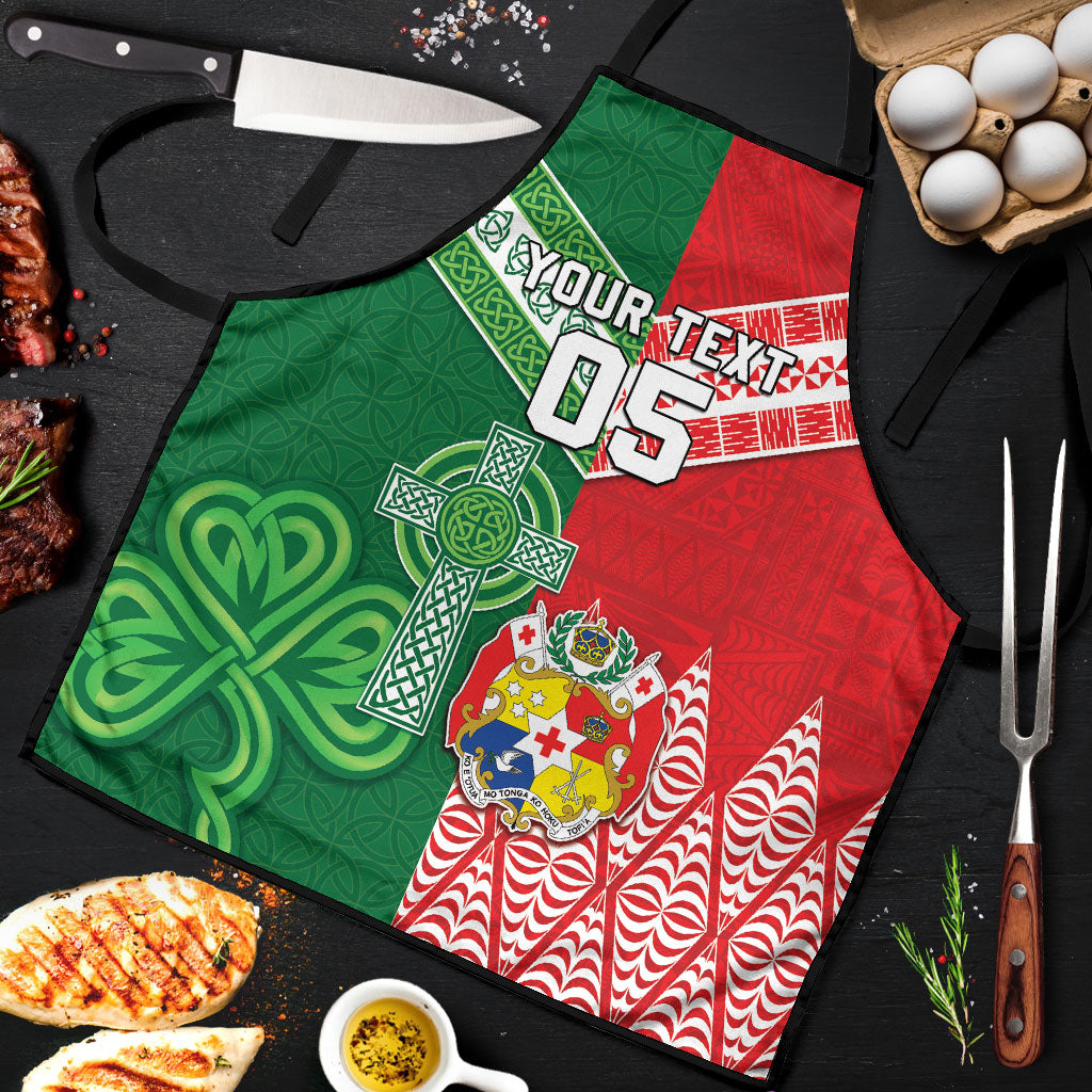Tonga Ireland Rugby Custom Apron Ikale Tahi With Shamrocks Together
