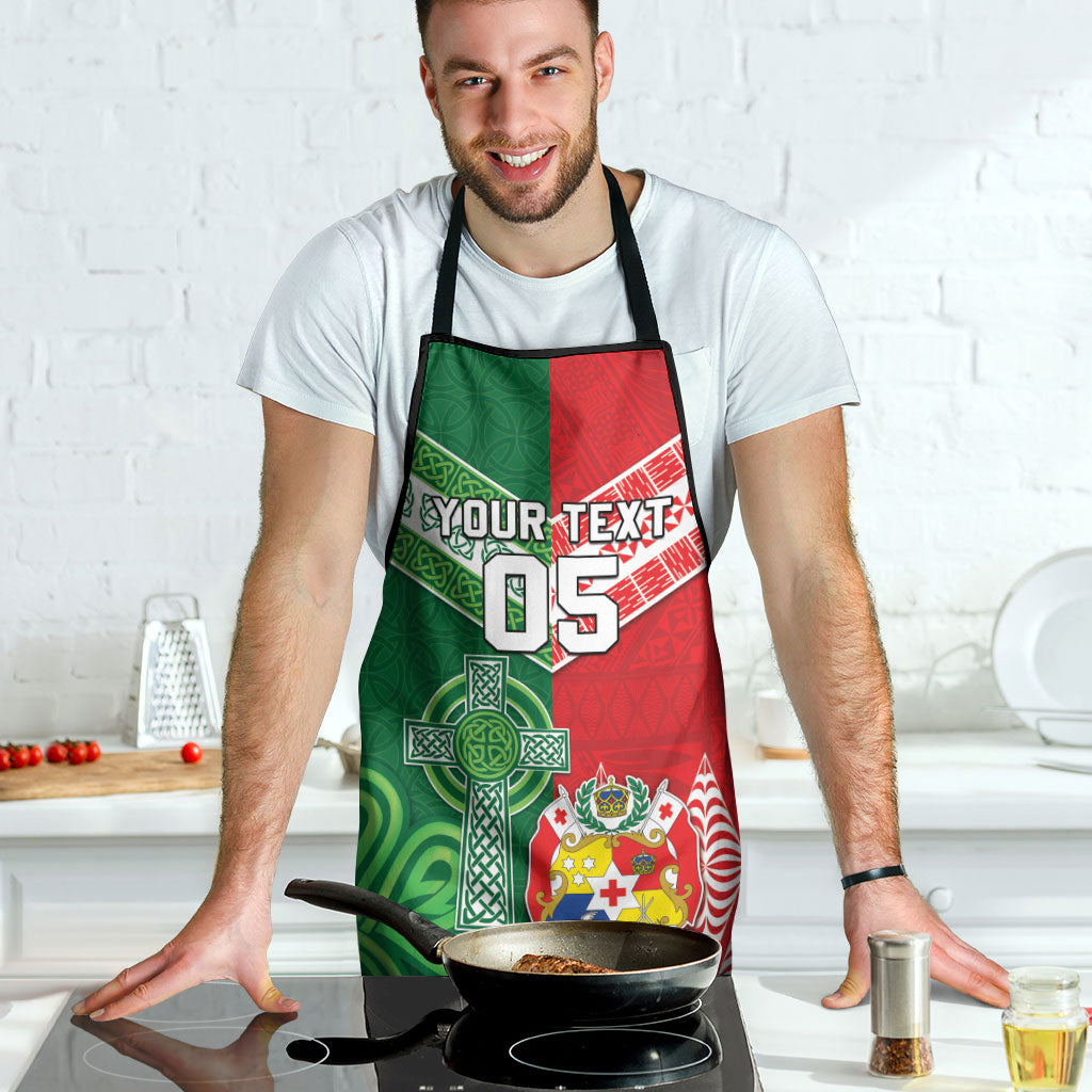 Tonga Ireland Rugby Custom Apron Ikale Tahi With Shamrocks Together