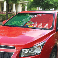 Tonga Ireland Rugby Custom Auto Sun Shade Ikale Tahi With Shamrocks Together