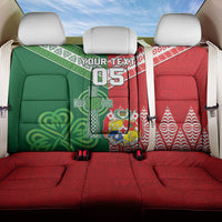 Tonga Ireland Rugby Custom Back Car Seat Cover Ikale Tahi With Shamrocks Together