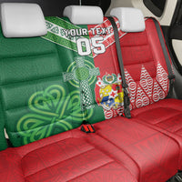 Tonga Ireland Rugby Custom Back Car Seat Cover Ikale Tahi With Shamrocks Together