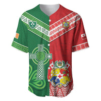 Tonga Ireland Rugby Custom Baseball Jersey Ikale Tahi With Shamrocks Together