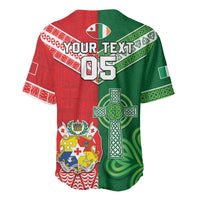 Tonga Ireland Rugby Custom Baseball Jersey Ikale Tahi With Shamrocks Together