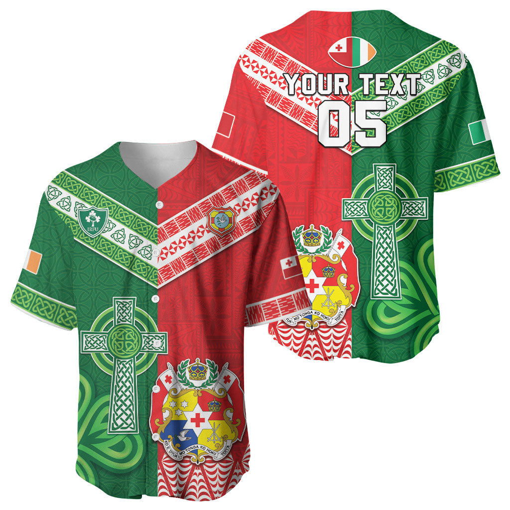 Tonga Ireland Rugby Custom Baseball Jersey Ikale Tahi With Shamrocks Together
