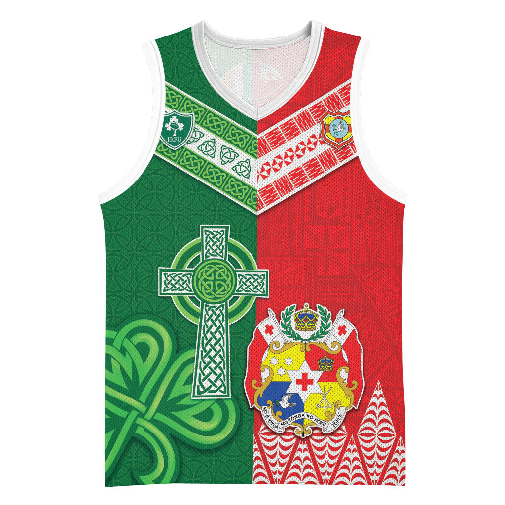 Tonga Ireland Rugby Custom Basketball Jersey Ikale Tahi With Shamrocks Together
