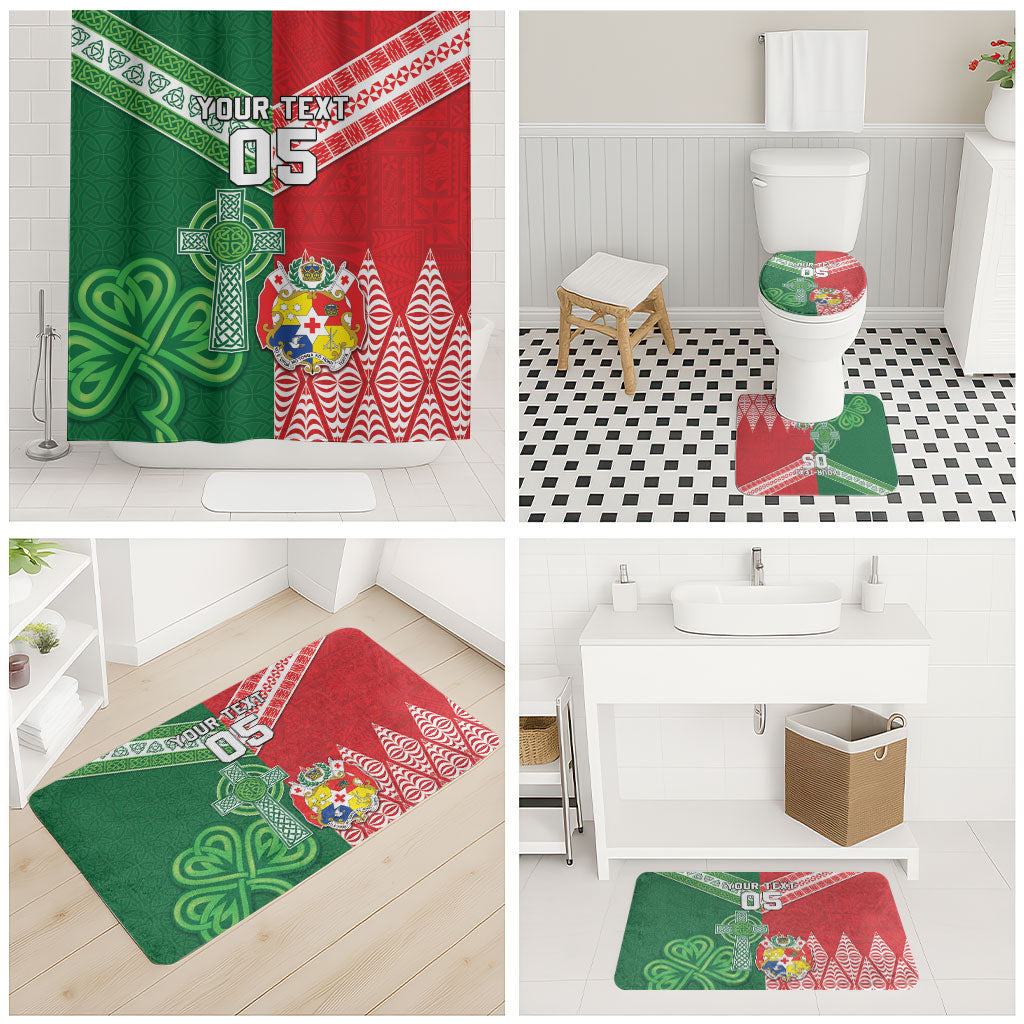Tonga Ireland Rugby Custom Bathroom Set Ikale Tahi With Shamrocks Together