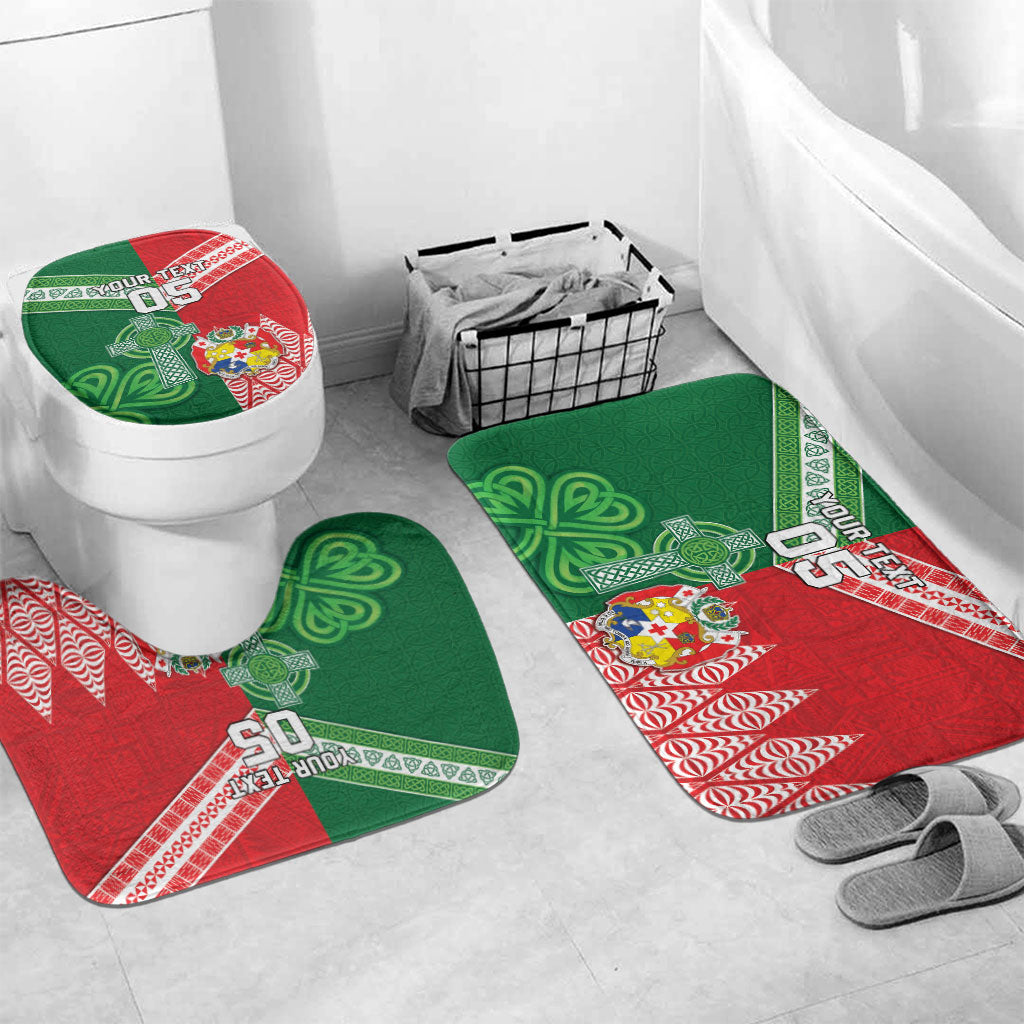 Tonga Ireland Rugby Custom Bathroom Set Ikale Tahi With Shamrocks Together
