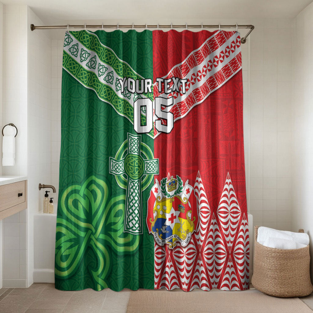 Tonga Ireland Rugby Custom Bathroom Set Ikale Tahi With Shamrocks Together