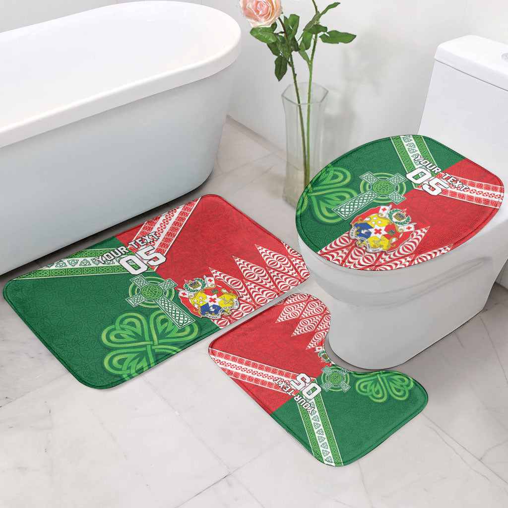 Tonga Ireland Rugby Custom Bathroom Set Ikale Tahi With Shamrocks Together