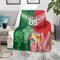 Tonga Ireland Rugby Custom Blanket Ikale Tahi With Shamrocks Together