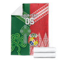 Tonga Ireland Rugby Custom Blanket Ikale Tahi With Shamrocks Together