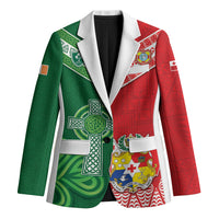 Tonga Ireland Rugby Custom Blazer Ikale Tahi With Shamrocks Together
