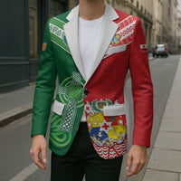 Tonga Ireland Rugby Custom Blazer Ikale Tahi With Shamrocks Together