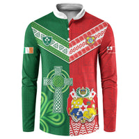 Tonga Ireland Rugby Custom Button Sweatshirt Ikale Tahi With Shamrocks Together