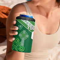 Tonga Ireland Rugby Custom 4 in 1 Can Cooler Tumbler Ikale Tahi With Shamrocks Together