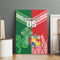 Tonga Ireland Rugby Custom Canvas Wall Art Ikale Tahi With Shamrocks Together