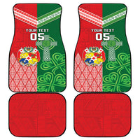 Tonga Ireland Rugby Custom Car Mats Ikale Tahi With Shamrocks Together