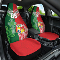 Tonga Ireland Rugby Custom Car Seat Cover Ikale Tahi With Shamrocks Together