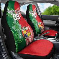Tonga Ireland Rugby Custom Car Seat Cover Ikale Tahi With Shamrocks Together