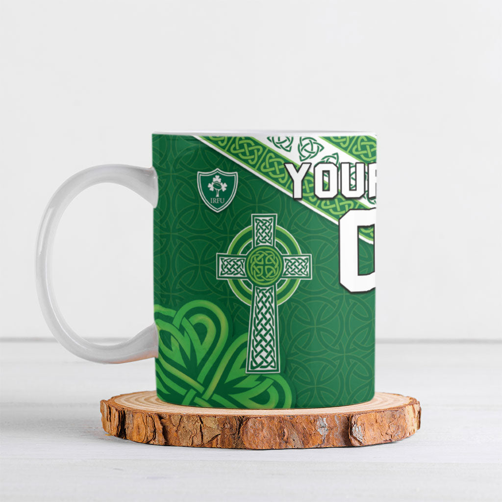 Tonga Ireland Rugby Custom Ceramic Mug Ikale Tahi With Shamrocks Together