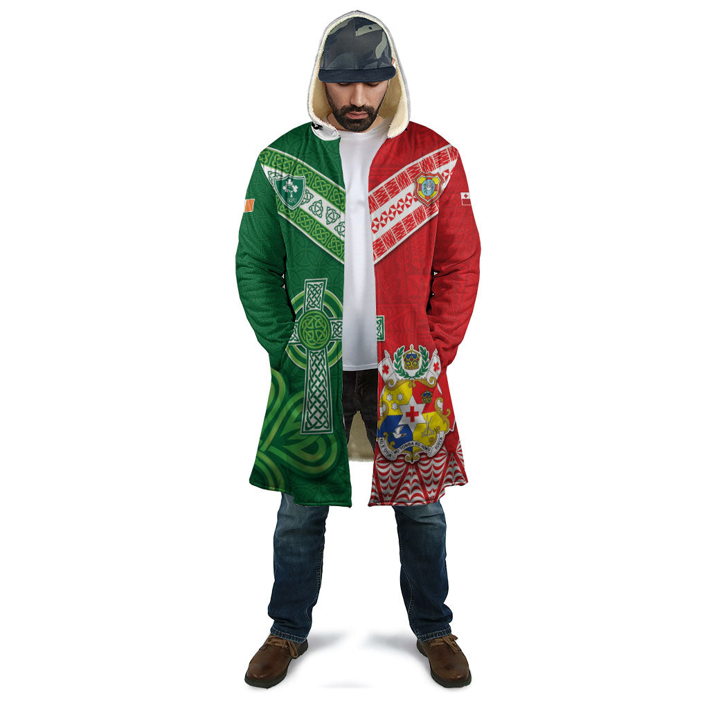 Tonga Ireland Rugby Custom Cloak Ikale Tahi With Shamrocks Together