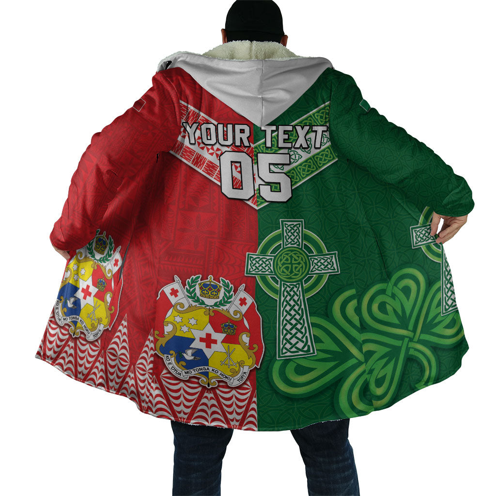 Tonga Ireland Rugby Custom Cloak Ikale Tahi With Shamrocks Together