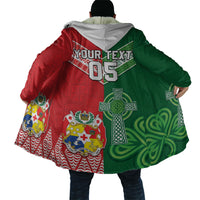 Tonga Ireland Rugby Custom Cloak Ikale Tahi With Shamrocks Together