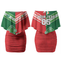 Tonga Ireland Rugby Custom Couples Matching Off Shoulder Short Dress and Long Sleeve Button Shirt Ikale Tahi With Shamrocks Together