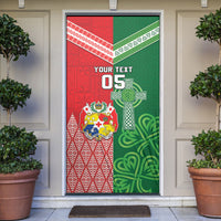 Tonga Ireland Rugby Custom Door Cover Ikale Tahi With Shamrocks Together