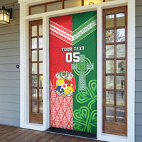 Tonga Ireland Rugby Custom Door Cover Ikale Tahi With Shamrocks Together