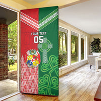 Tonga Ireland Rugby Custom Door Cover Ikale Tahi With Shamrocks Together