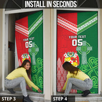 Tonga Ireland Rugby Custom Door Cover Ikale Tahi With Shamrocks Together