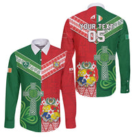 Tonga Ireland Rugby Custom Family Matching Tank Maxi Dress and Hawaiian Shirt Ikale Tahi With Shamrocks Together