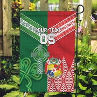 Tonga Ireland Rugby Custom Garden Flag Ikale Tahi With Shamrocks Together