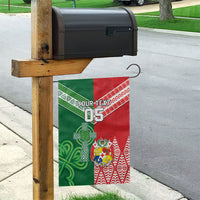 Tonga Ireland Rugby Custom Garden Flag Ikale Tahi With Shamrocks Together