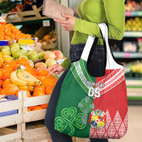 Tonga Ireland Rugby Custom Grocery Bag Ikale Tahi With Shamrocks Together