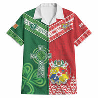 Tonga Ireland Rugby Custom Hawaiian Shirt Ikale Tahi With Shamrocks Together