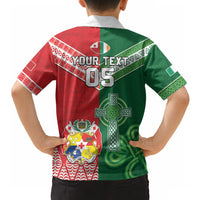 Tonga Ireland Rugby Custom Hawaiian Shirt Ikale Tahi With Shamrocks Together