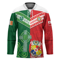 Tonga Ireland Rugby Custom Hockey Jersey Ikale Tahi With Shamrocks Together