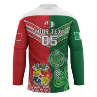 Tonga Ireland Rugby Custom Hockey Jersey Ikale Tahi With Shamrocks Together