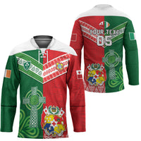 Tonga Ireland Rugby Custom Hockey Jersey Ikale Tahi With Shamrocks Together