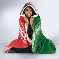 Tonga Ireland Rugby Custom Hooded Blanket Ikale Tahi With Shamrocks Together