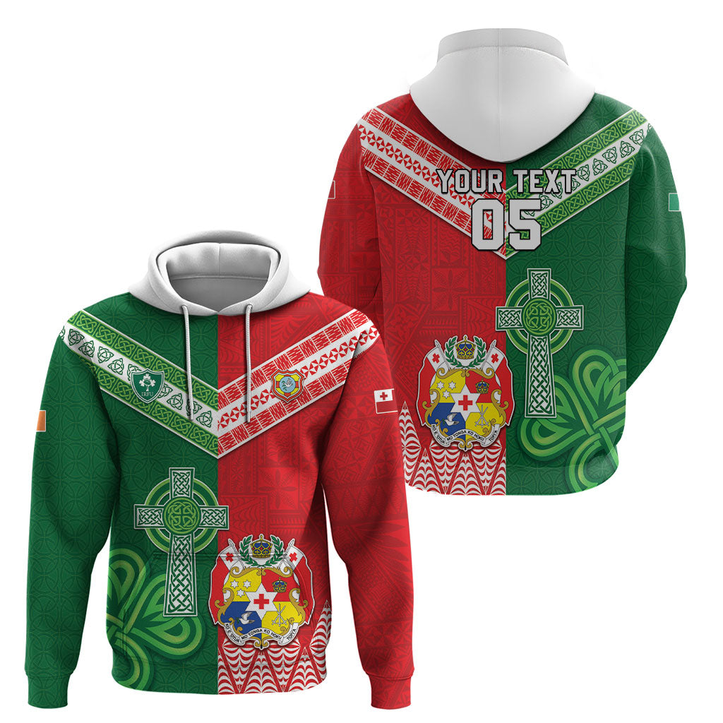 Tonga Ireland Rugby Custom Hoodie Ikale Tahi With Shamrocks Together