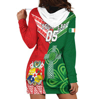 Tonga Ireland Rugby Custom Hoodie Dress Ikale Tahi With Shamrocks Together