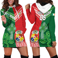 Tonga Ireland Rugby Custom Hoodie Dress Ikale Tahi With Shamrocks Together