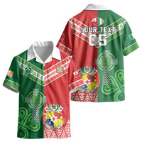 Tonga Ireland Rugby Custom Kid Hawaiian Shirt Ikale Tahi With Shamrocks Together