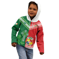 Tonga Ireland Rugby Custom Kid Hoodie Ikale Tahi With Shamrocks Together